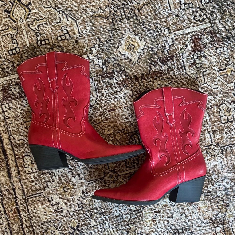Universal Thread Red Heeled Boots - image 3